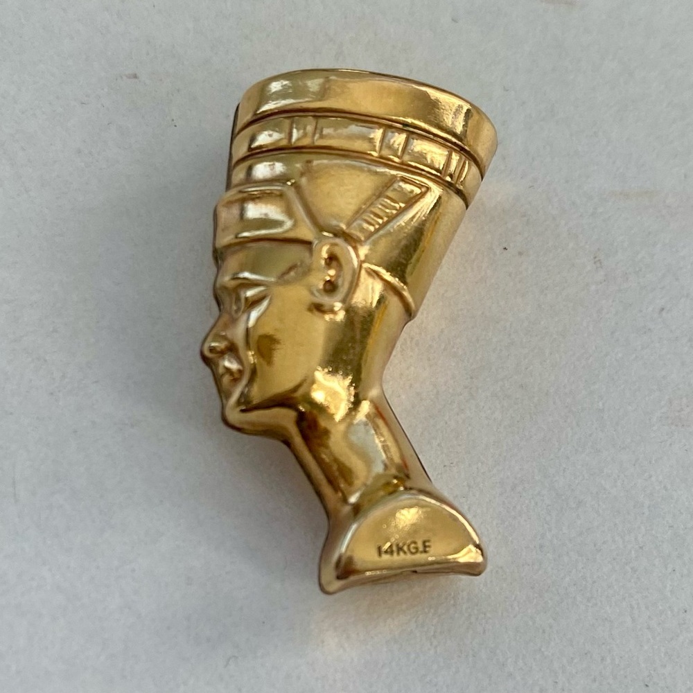 Gold Queen Nefertiti Pendant 14K GF